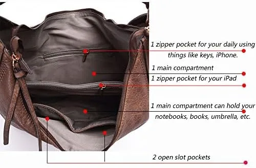 Women Hobo Bags Oversized Leather Handbags PU Crossbody Shoulder Totes Winter Stylish Purses