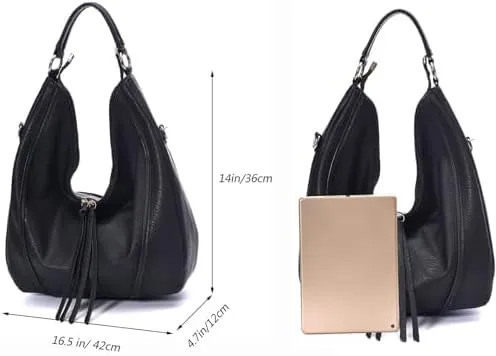 Women Hobo Bags Oversized Leather Handbags PU Crossbody Shoulder Totes Winter Stylish Purses