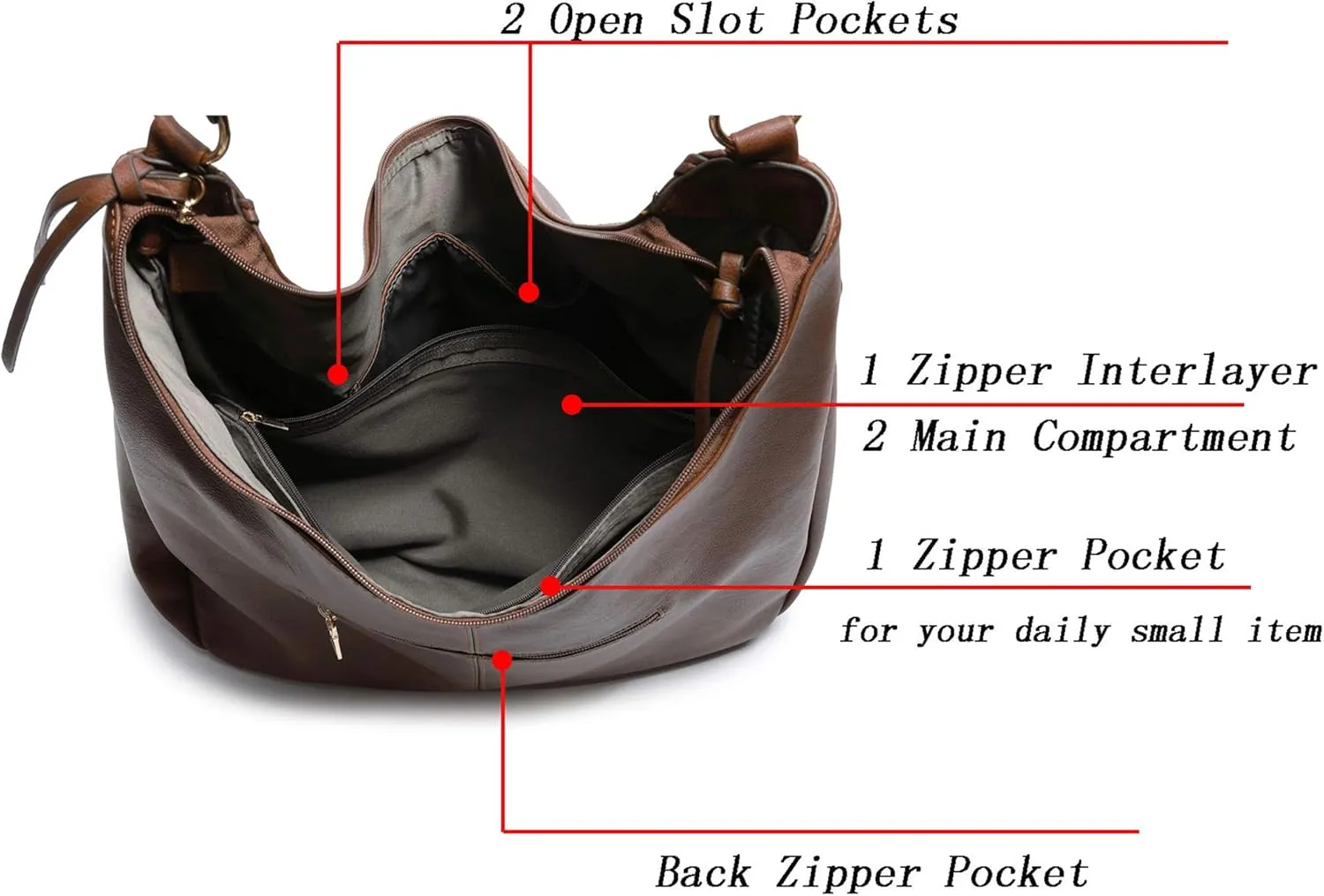 Women Hobo Bags Oversized Leather Handbags PU Crossbody Shoulder Totes Winter Stylish Purses