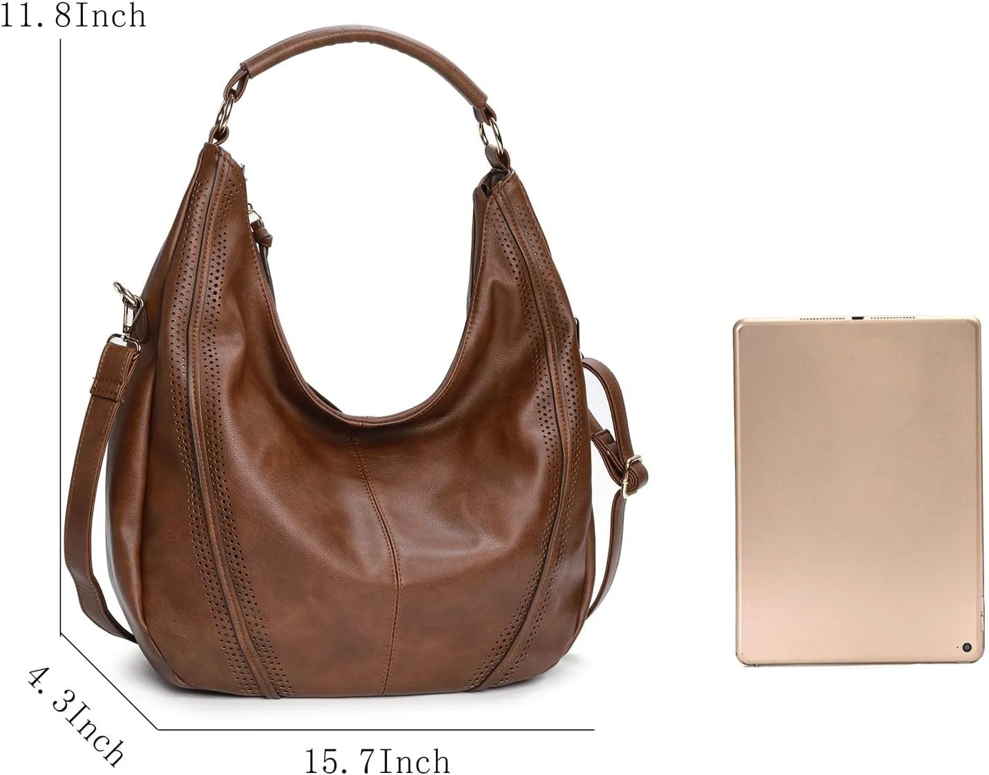 Women Hobo Bags Oversized Leather Handbags PU Crossbody Shoulder Totes Winter Stylish Purses