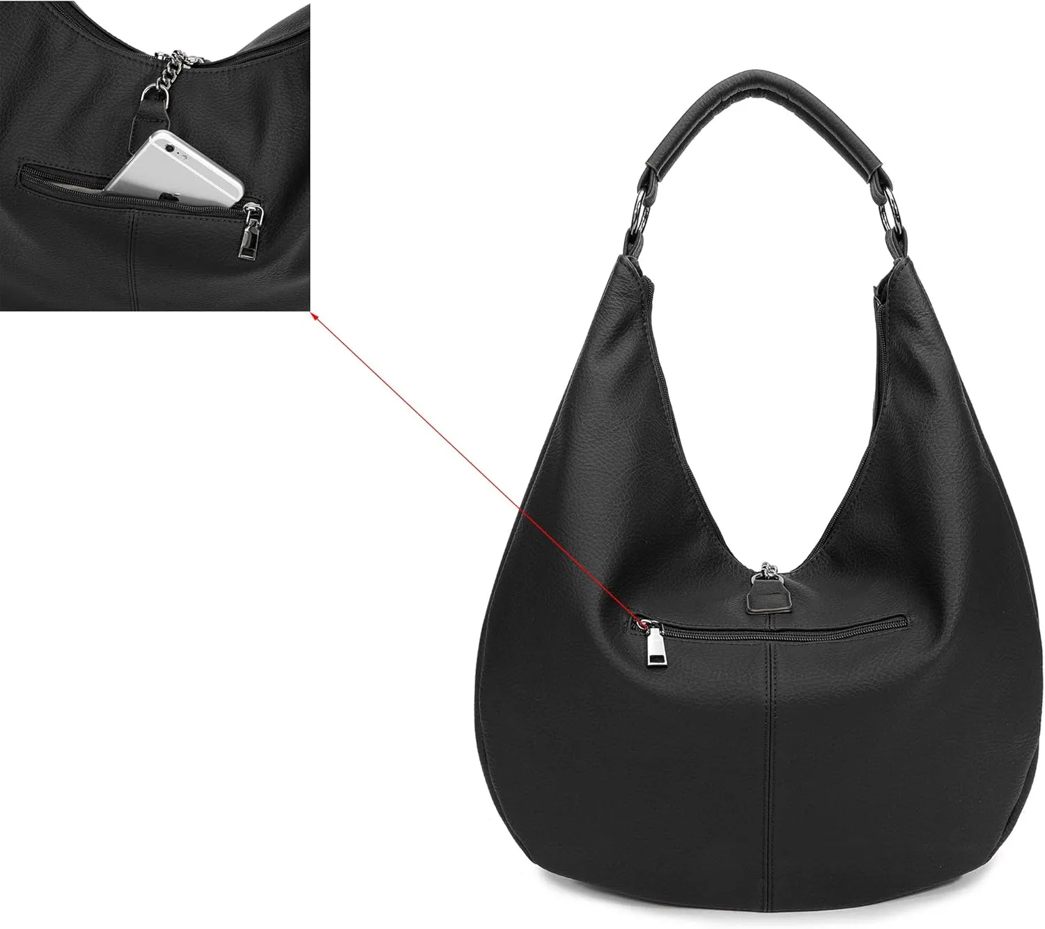 Women Hobo Bags Oversized Leather Handbags PU Crossbody Shoulder Totes Winter Stylish Purses