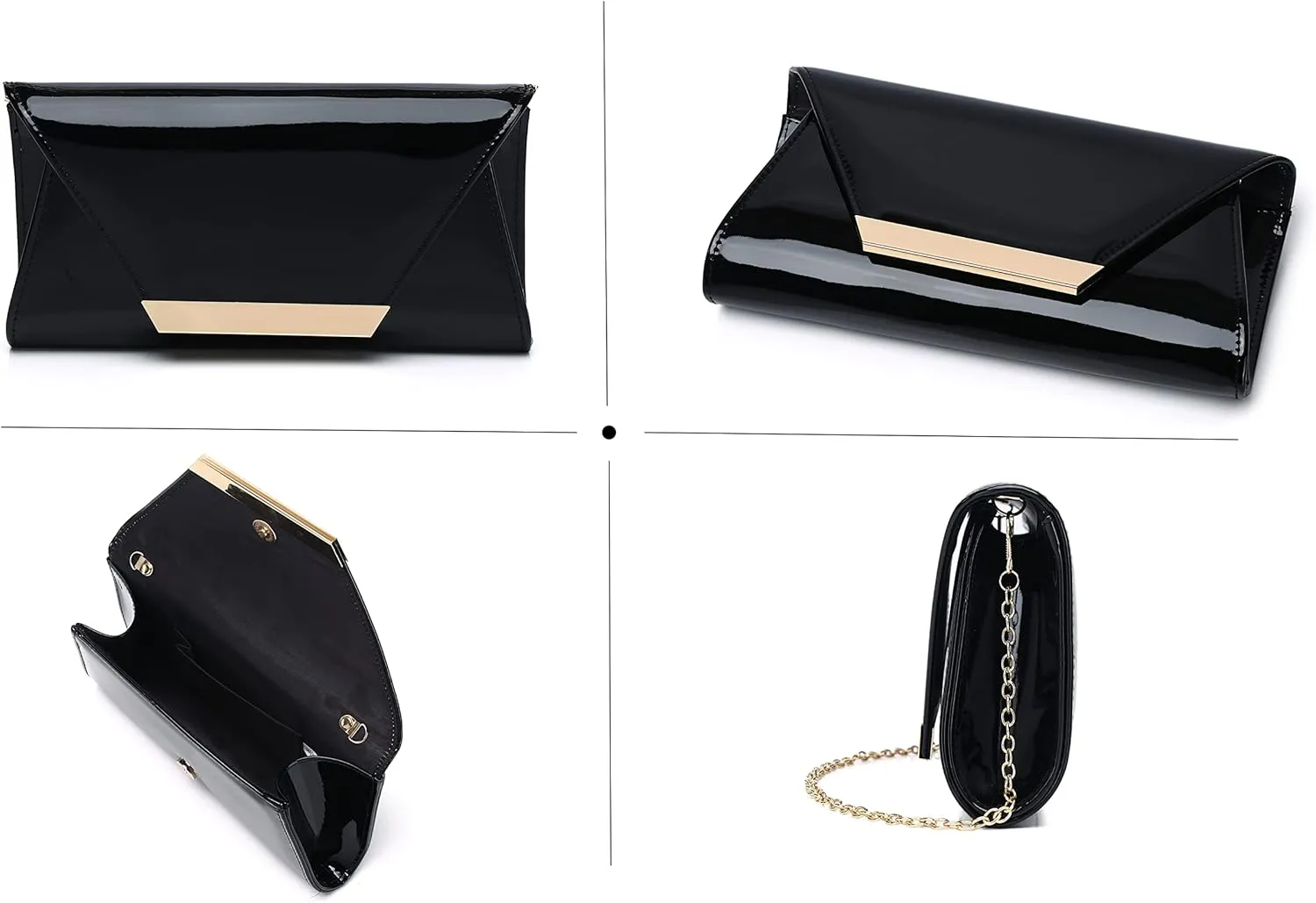 Women Patent Leather Fashion Clutch Purses Evening Bag Handbag Christmas gift