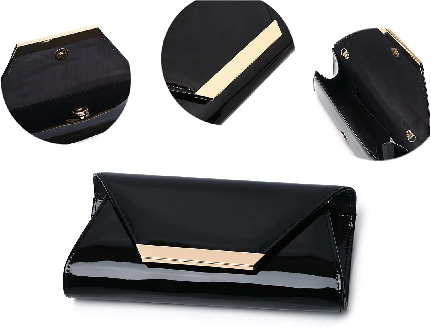 Women Patent Leather Fashion Clutch Purses Evening Bag Handbag Christmas gift