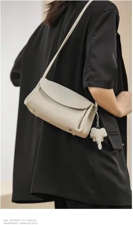 Women's Mini Leather Handbag Shoulder Crossbody Underarm Bag Hobo Pillow Bag Versatile Clutch Casual Chic Stylish Pendant