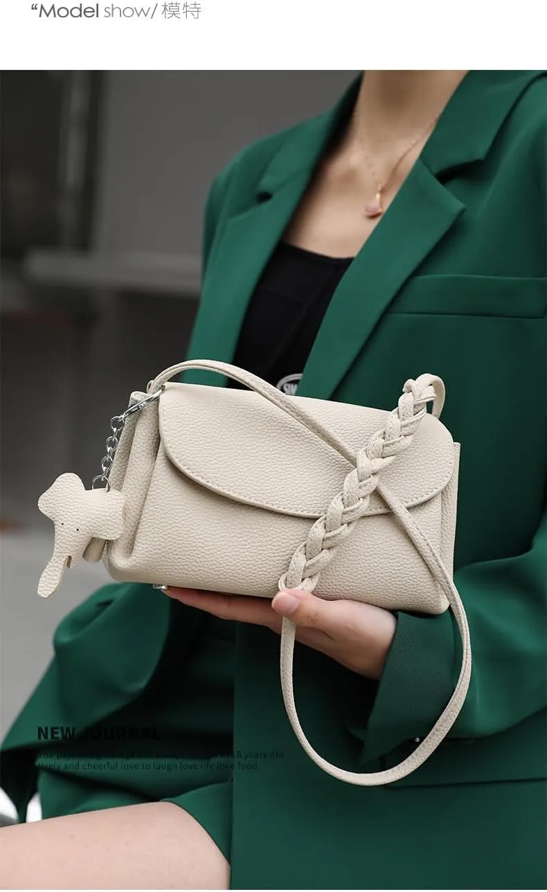 Women's Mini Leather Handbag Shoulder Crossbody Underarm Bag Hobo Pillow Bag Versatile Clutch Casual Chic Stylish Pendant