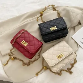 Women's Simple Versatile Lattice Pattern Crossbody Bag