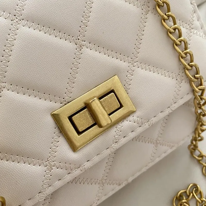 Women's Simple Versatile Lattice Pattern Crossbody Bag