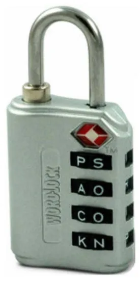 WordLock® LL-277-A1 TSA Approved Luggage Lock with 4-Dial, Assorted Colors