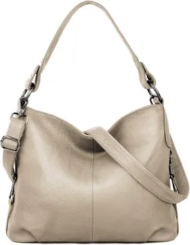 YALUXE Genuine Leather Shoulder Bags Stylish Hobo Handbags Purses Crossbody Bags for Women