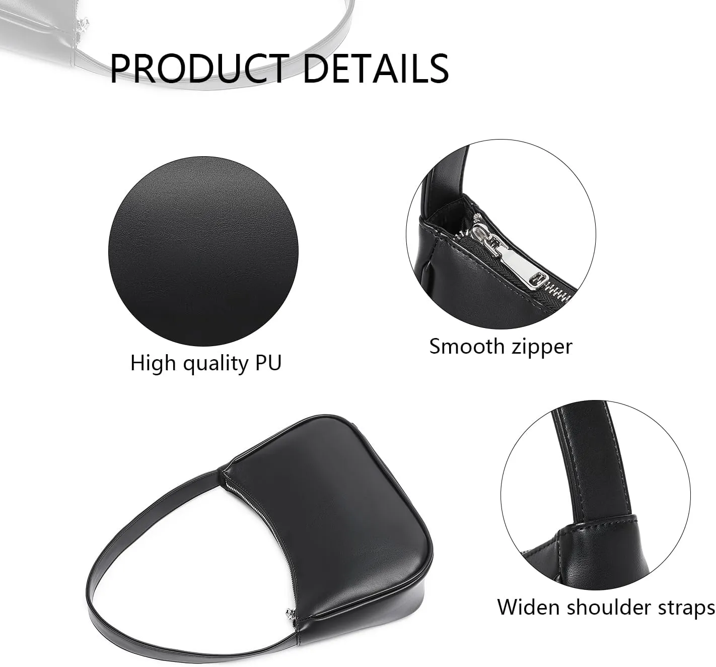 YONBEN Women's Shoulder Bag Handbag Purse Simple One-Shoulder Underarm Bag Lightweight and Practical
