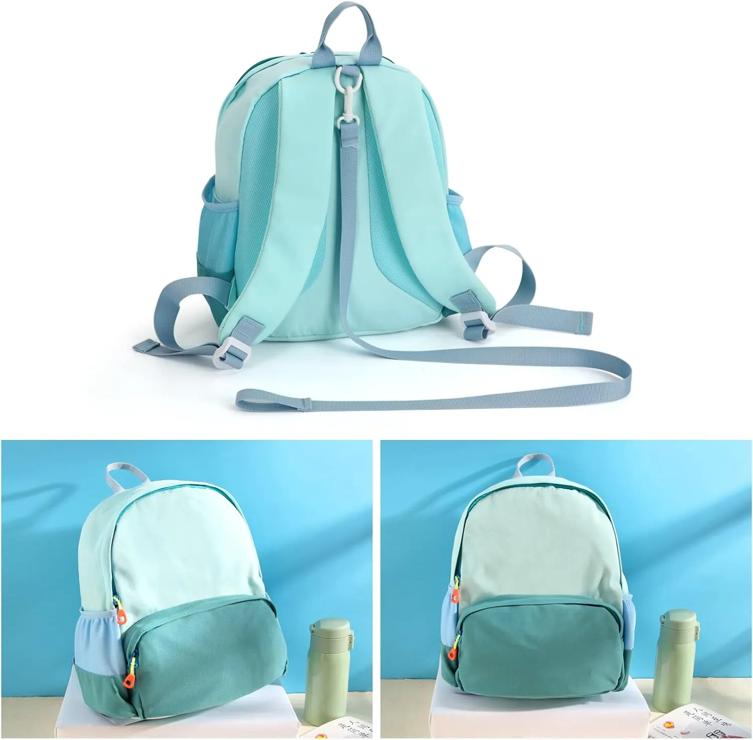 Zicac Children's Cute Canvas Backpacks Toddler Backpack (Blue)