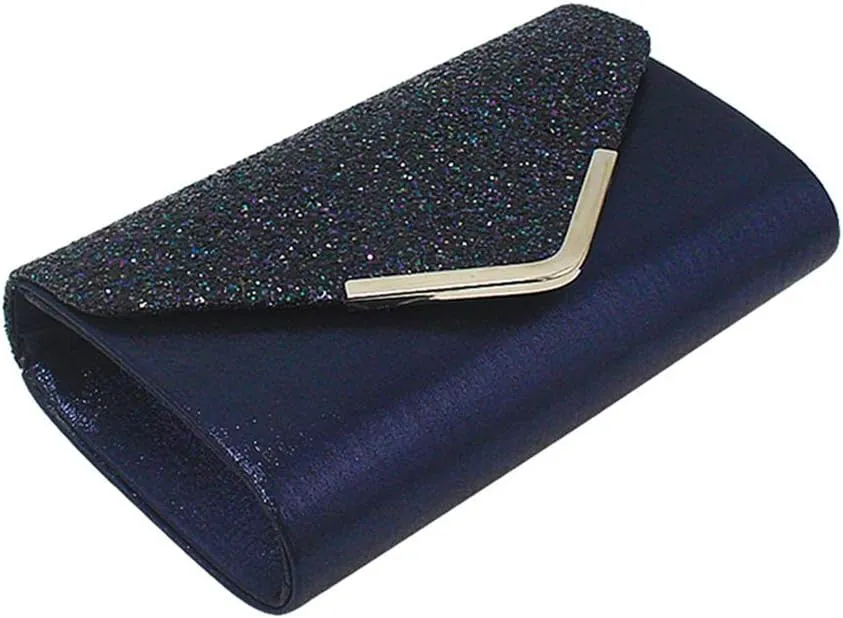 ZIUMUDY Women's Sparkle Evening Bags Envelope Clutches Shoulder Chain Handbag Bridal Wedding Purse