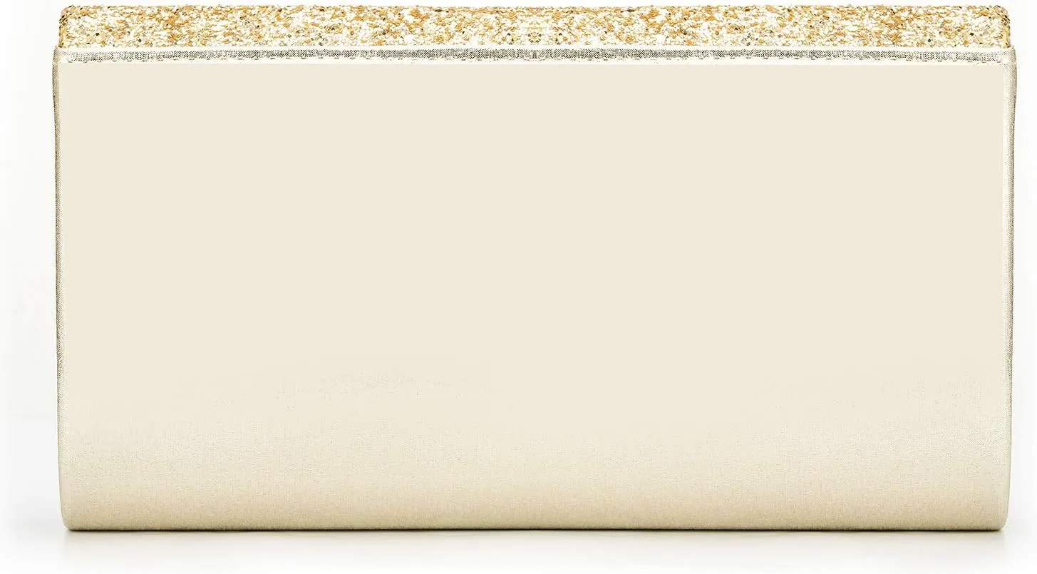 ZIUMUDY Women's Sparkle Evening Bags Envelope Clutches Shoulder Chain Handbag Bridal Wedding Purse